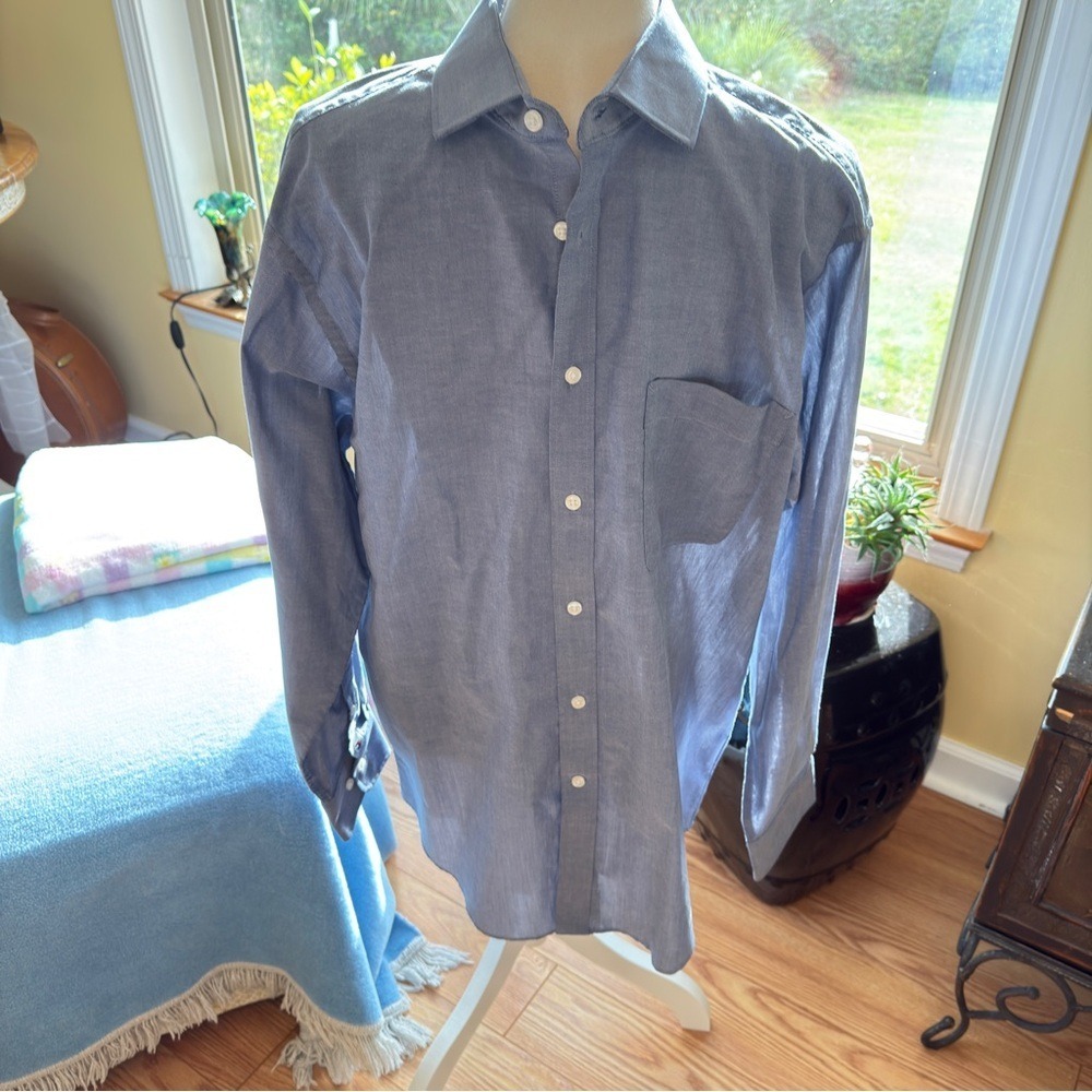 Tommy Hilfiger Light Blue Long-Sleeve‎ Regular Fit Wrinkle Free Dress Shirt Sz L